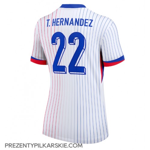 Stroje piłkarskie Francja Theo Hernandez #22 Koszulka Wyjazdowej dla damskie ME 2024 Krótki Rękaw